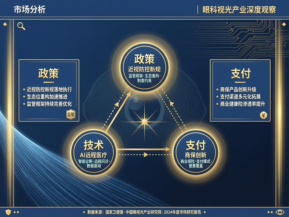 眼科视光市场“政策-技术-支付”三角博弈:近视防控新规下的生态位重构