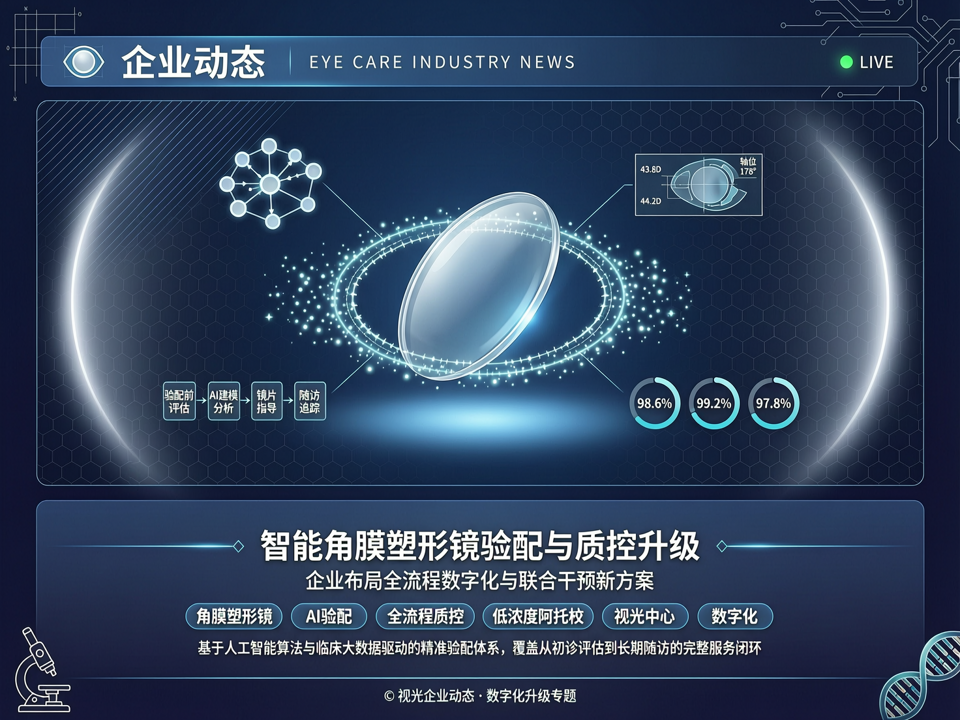 视光企业动态:智能角膜塑形镜验配与质控升级,企业布局全流程数字化与联合干预新方案