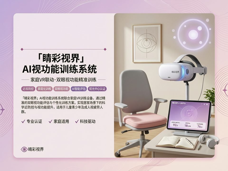 AI视功能训练系统“睛彩视界”与家庭VR训练设备联动评测