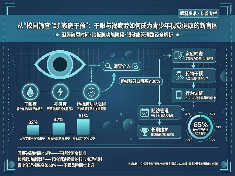 从“校园筛查”到“家庭干预”:干眼与视疲劳如何成为青少年视觉健康的新盲区