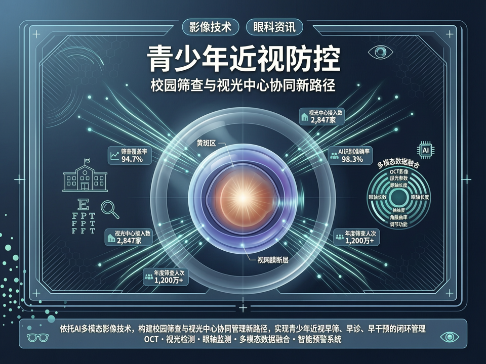 政策引领与AI多模态影像:青少年近视防控的校园筛查与视光中心协同新路径