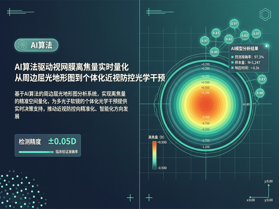AI算法驱动的视网膜离焦量实时量化:从周边屈光地形图到个体化近视防控光学干预的精准决策