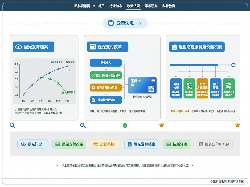 政策法规:视光门诊医保支付改革与近视防控服务定价新机制