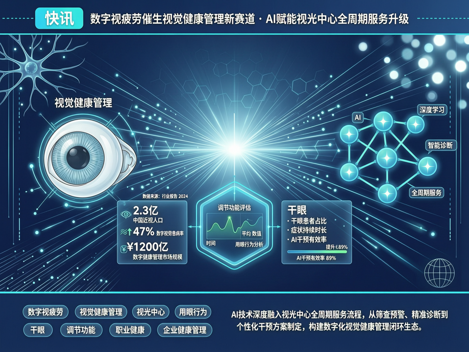 【快讯】数字视疲劳催生视觉健康管理新赛道,AI赋能视光中心全周期服务升级