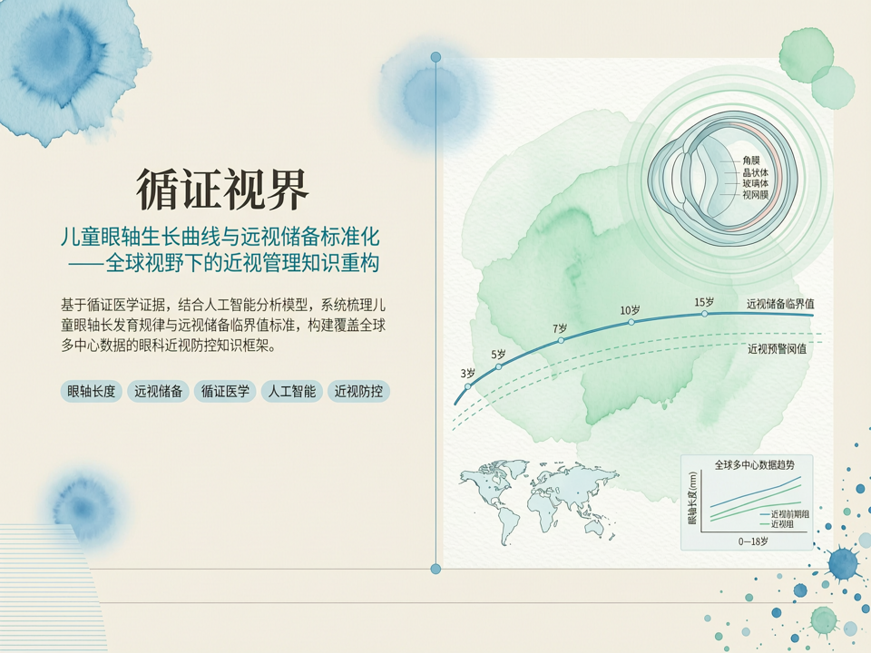 循证视界:眼科期刊中的儿童眼轴生长曲线与远视储备标准化——全球视野下的近视管理知识重构