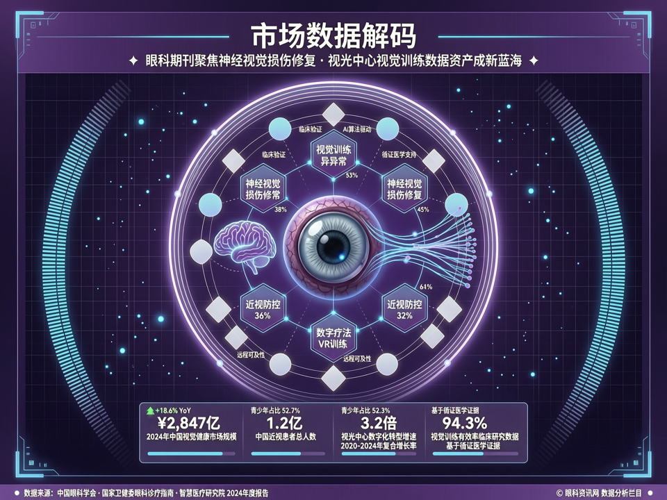 市场数据解码:眼科期刊聚焦神经视觉损伤修复,视光中心视觉训练数据资产成新蓝海