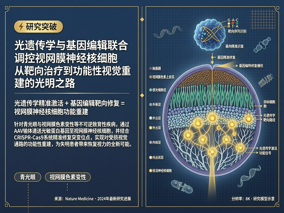 光遗传学与基因编辑联合调控视网膜神经节细胞:从靶向治疗到功能性视觉重建的光明之路