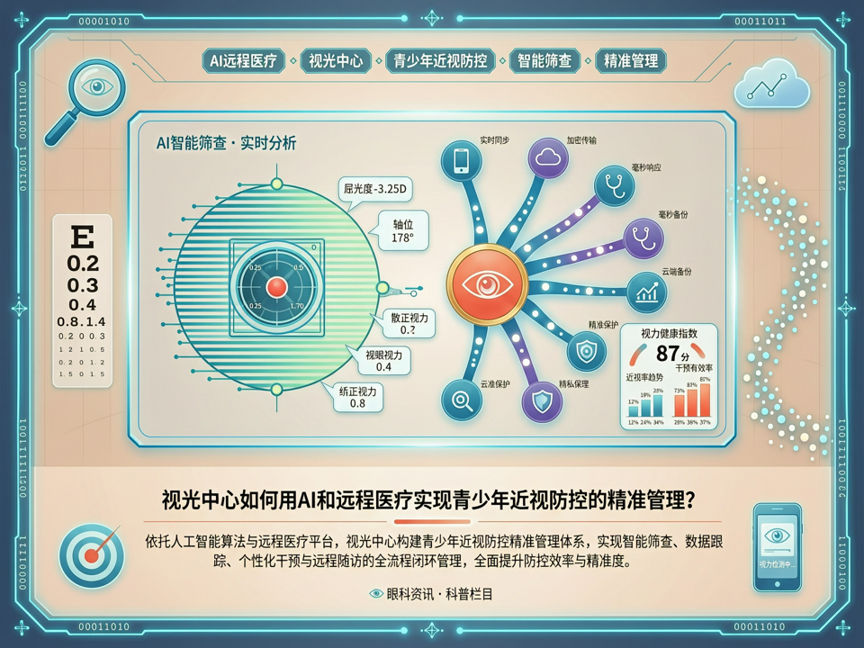视光中心如何用AI和远程医疗实现青少年近视防控的精准管理?