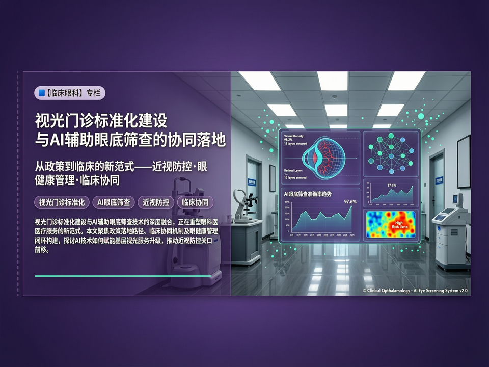 视光门诊标准化建设与AI辅助眼底筛查的协同落地:从政策到临床的新范式