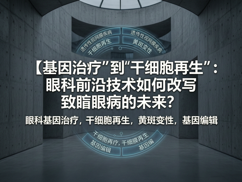从“基因治疗”到“干细胞再生”:眼科前沿技术如何改写致盲眼病的未来?