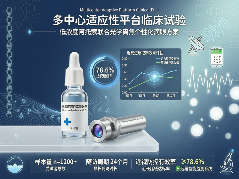 基于远程智能监测的低浓度阿托品联合光学离焦个性化滴眼方案:一项多中心适应性平台临床试验