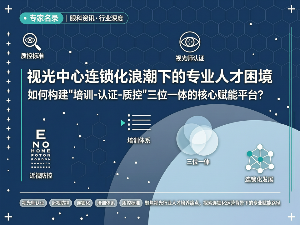视光中心连锁化浪潮下的专业人才困境:【专家名录】如何构建“培训-认证-质控”三位一体的核心赋能平台?