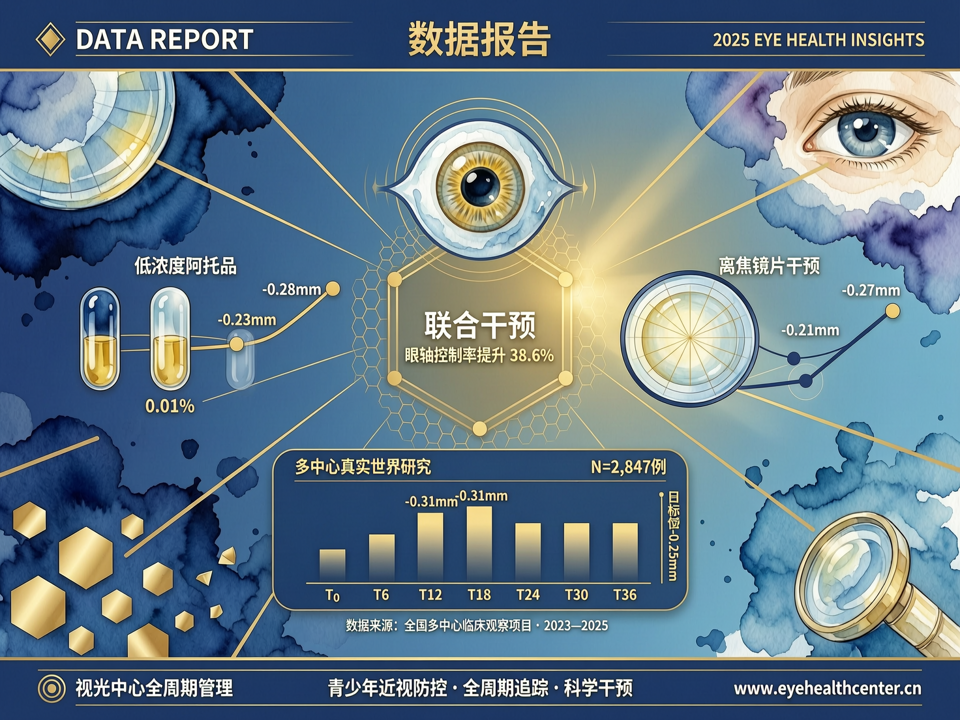数据报告 | 2025青少年近视防控新常态:低浓度阿托品联合离焦镜片的多中心真实世界数据与视光中心全周期管理洞察