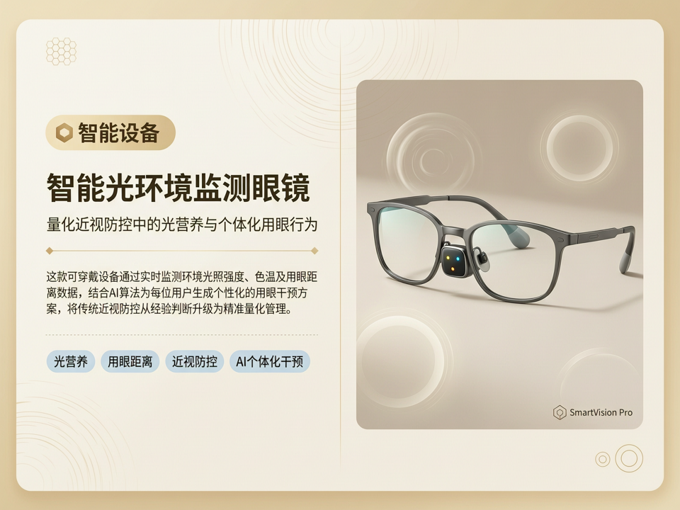 智能光环境监测眼镜:可穿戴设备量化近视防控中的“光营养”与个体化用眼行为