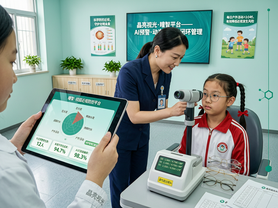 晶亮视光发布“瞳智”校园近视防控一体化平台,AI预警与动态干预闭环落地